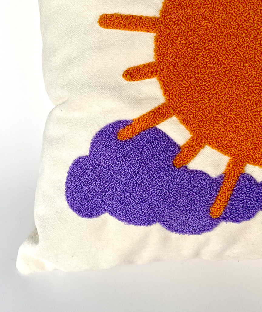 Sun Burst Punch Needle Velvet Pillowcase