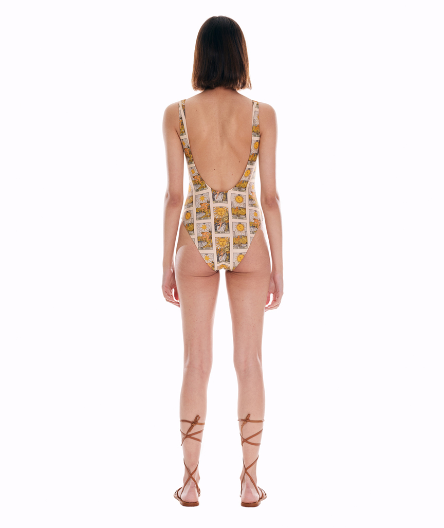Tarot Card Patterned Swimsuit
