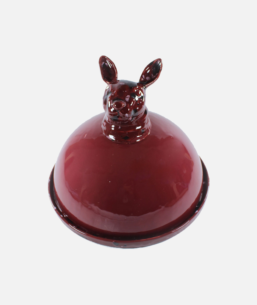 Red Animal Figured Lid Serving Plate