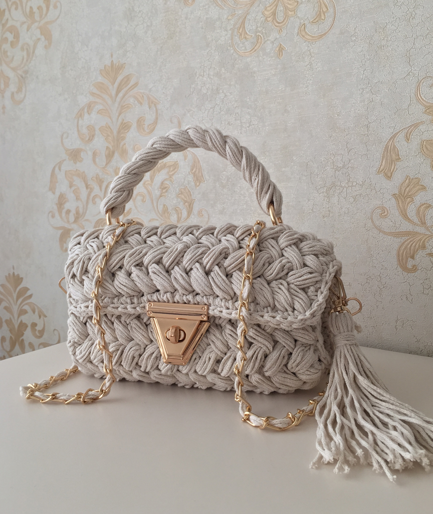 13P7TkxEafd3Ldd Erdnuss-Tasche Creme