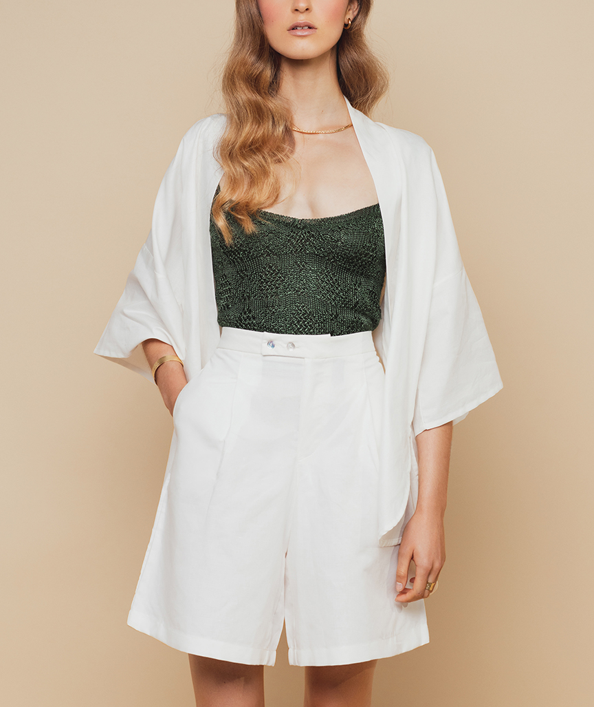 5VfMXnEaCrpLVb Weißer kurzer Kimono
