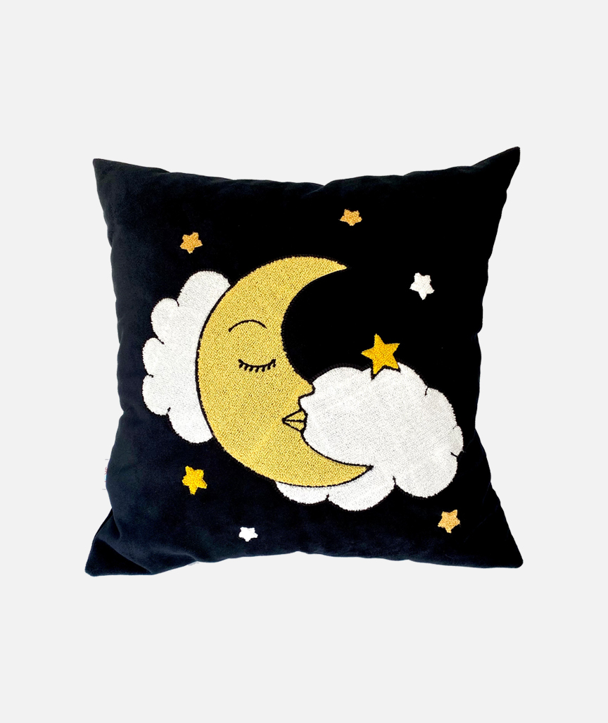 Sleeping Moon Punch Needle Velvet Pillowcase