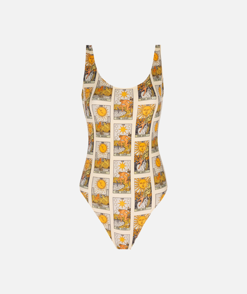 Tarot Card Patterned Swimsuit