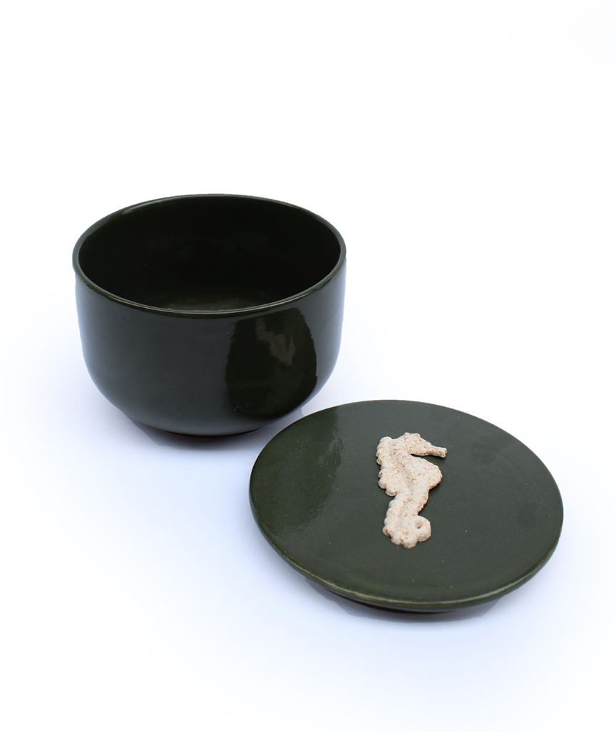 Box mit Seepferdchenfigur