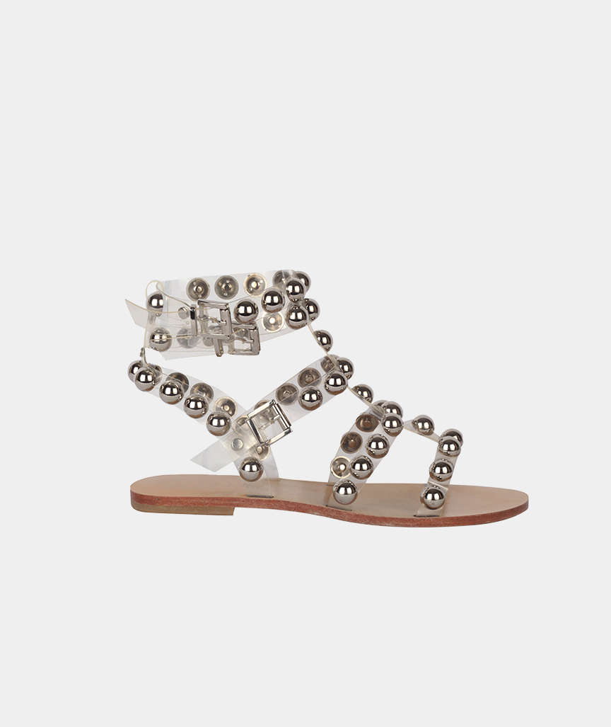Offene Ledersandalen Shiny