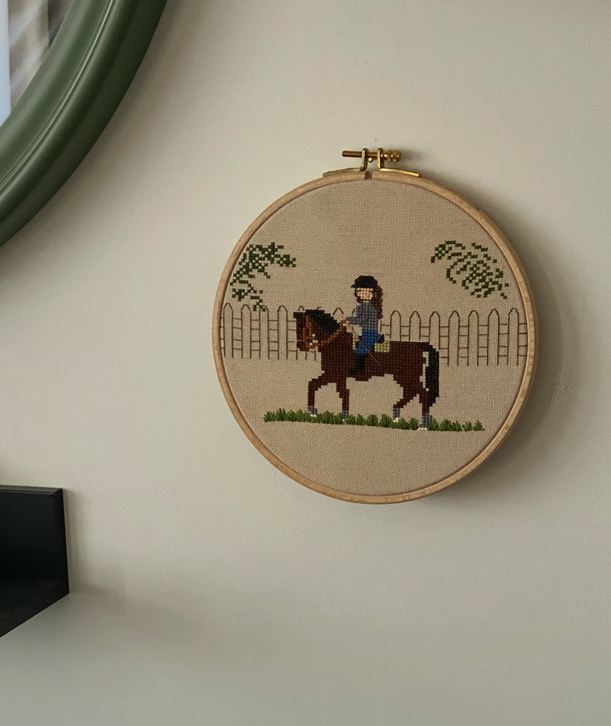 Horse with rider embroidery frame