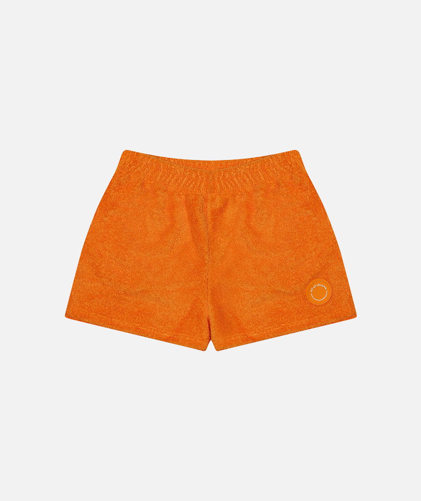 Orangene Terry-Shorts