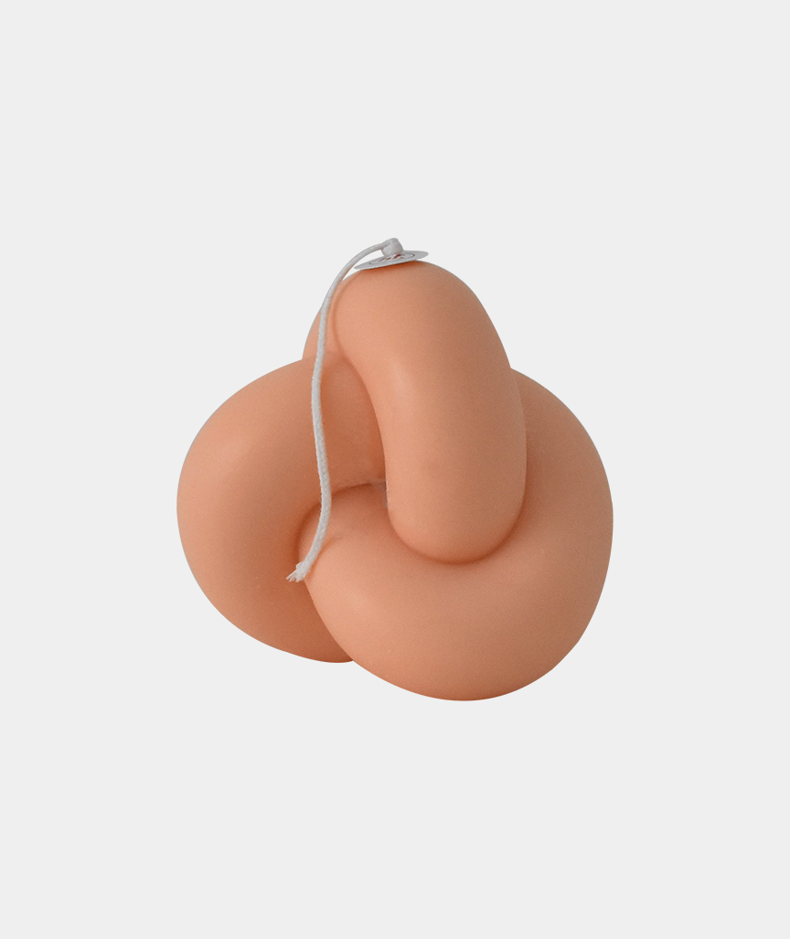 HANFORUM_Single-Knot-Salmon Sojawachskerze "Single Knot" lachsrot