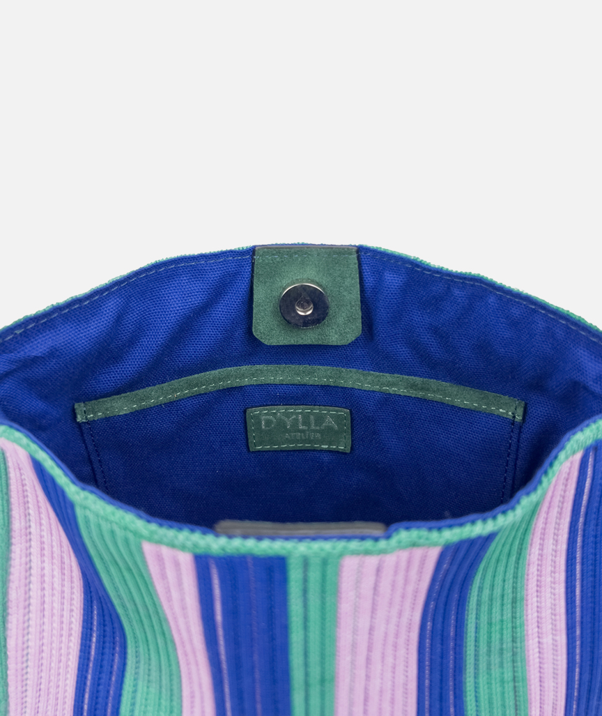 Freya Grün gestreifte Midi Tasche