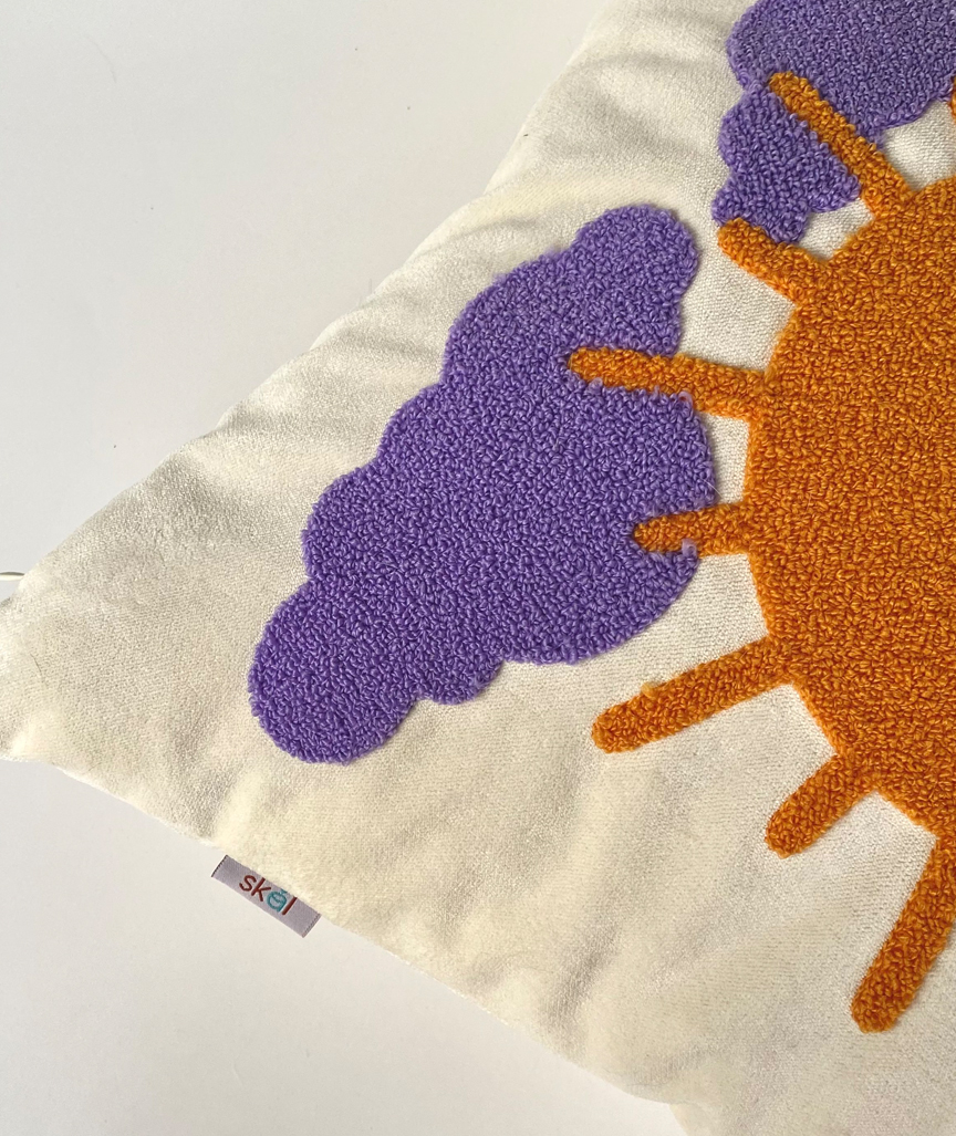 Sun Burst Punch Needle Velvet Pillowcase
