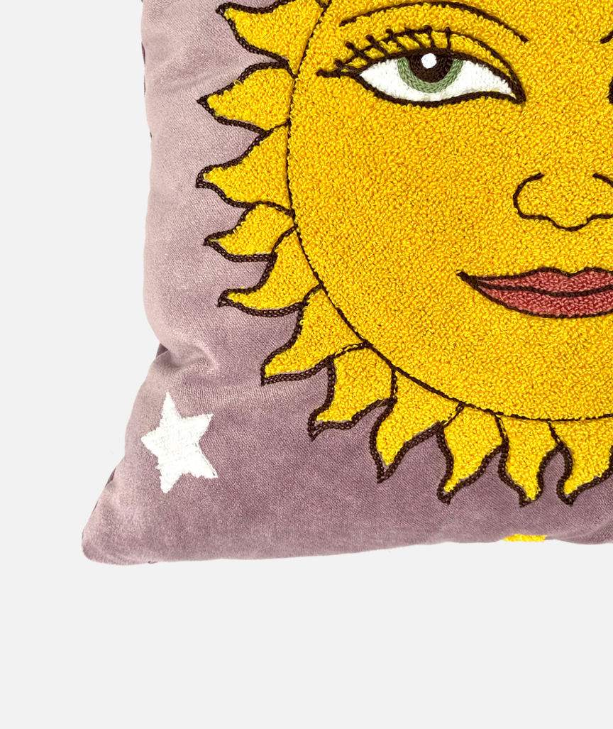 Hello Sunshine Punch Needle Velvet Pillowcase 