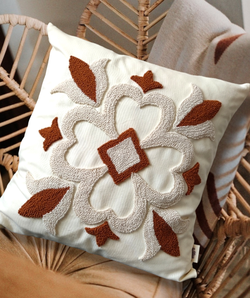 Fausta Punch Needle Stickerei Kissenbezug