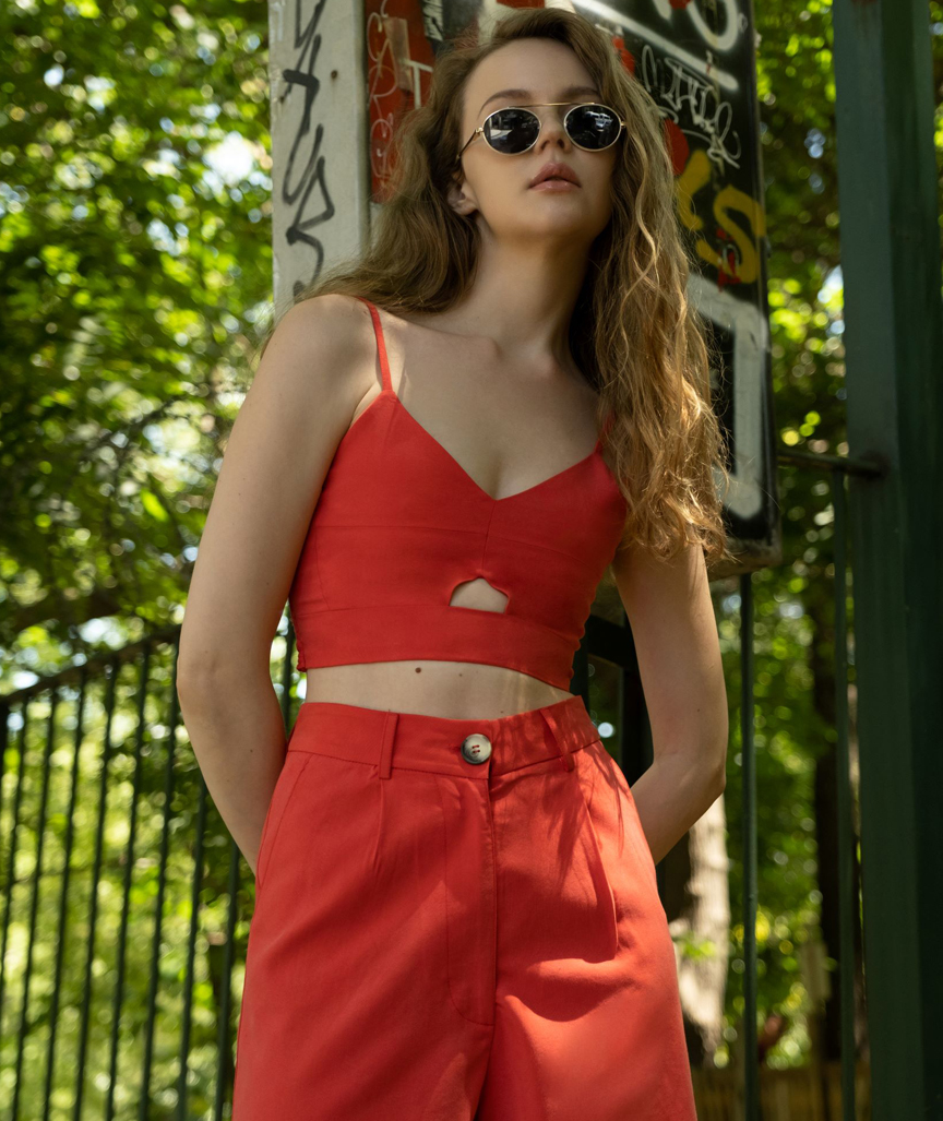 Crop-Top mit dünnen Trägern