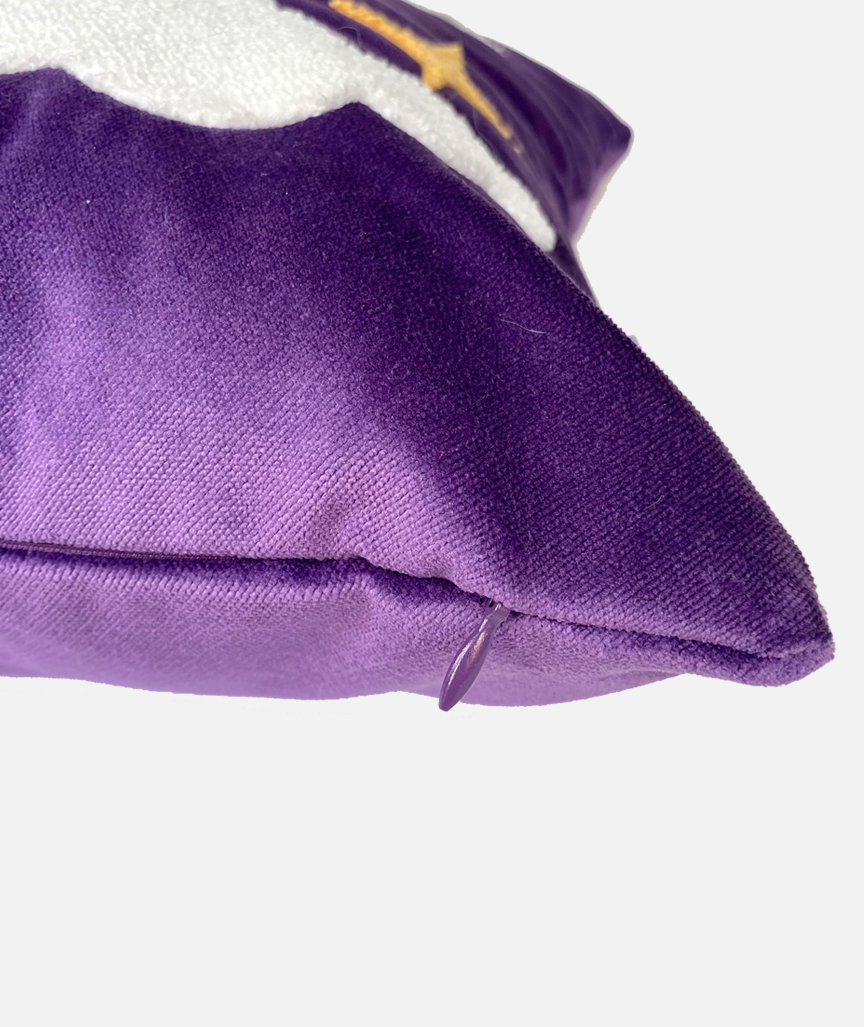 Crescent Moon Punch Needle Velvet Pillowcase 