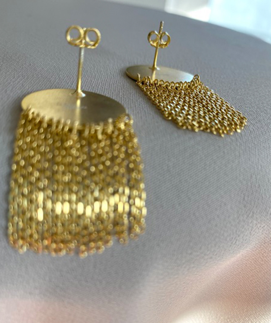 silberschmuck-2 Punkt Ohrringe Gold