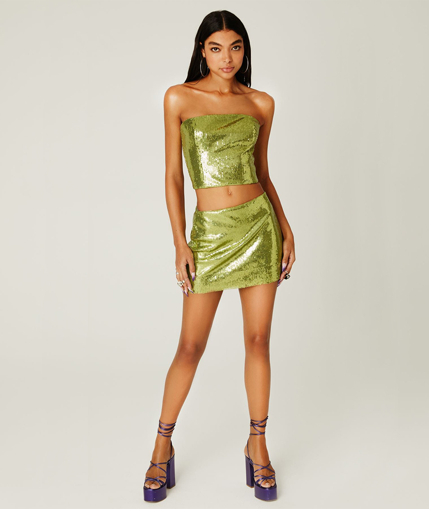 MAUI Sequin-Embellished Mini Skirt