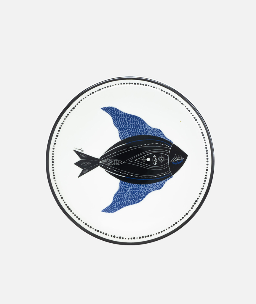 21 cm Blauer Fischteller