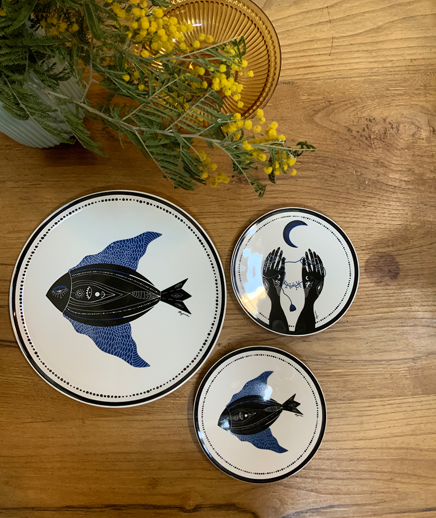 28 cm Blauer Fischteller