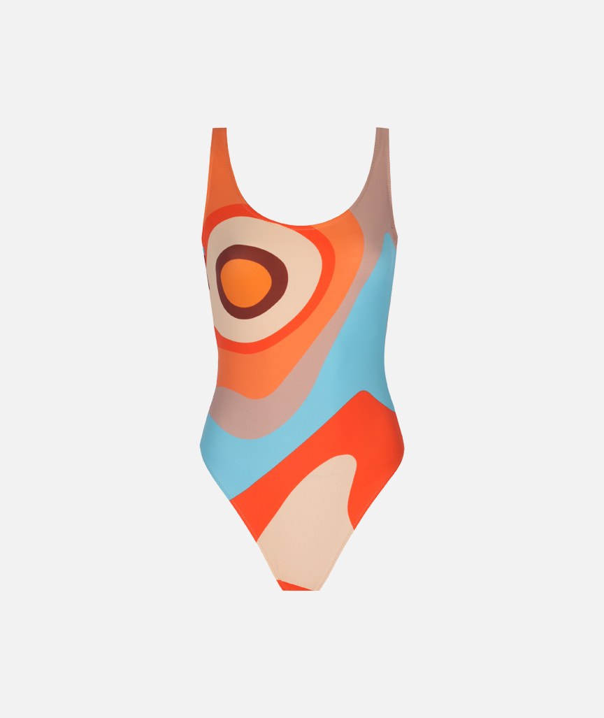 Mars Izohips Patterned Colorful Swimsuit