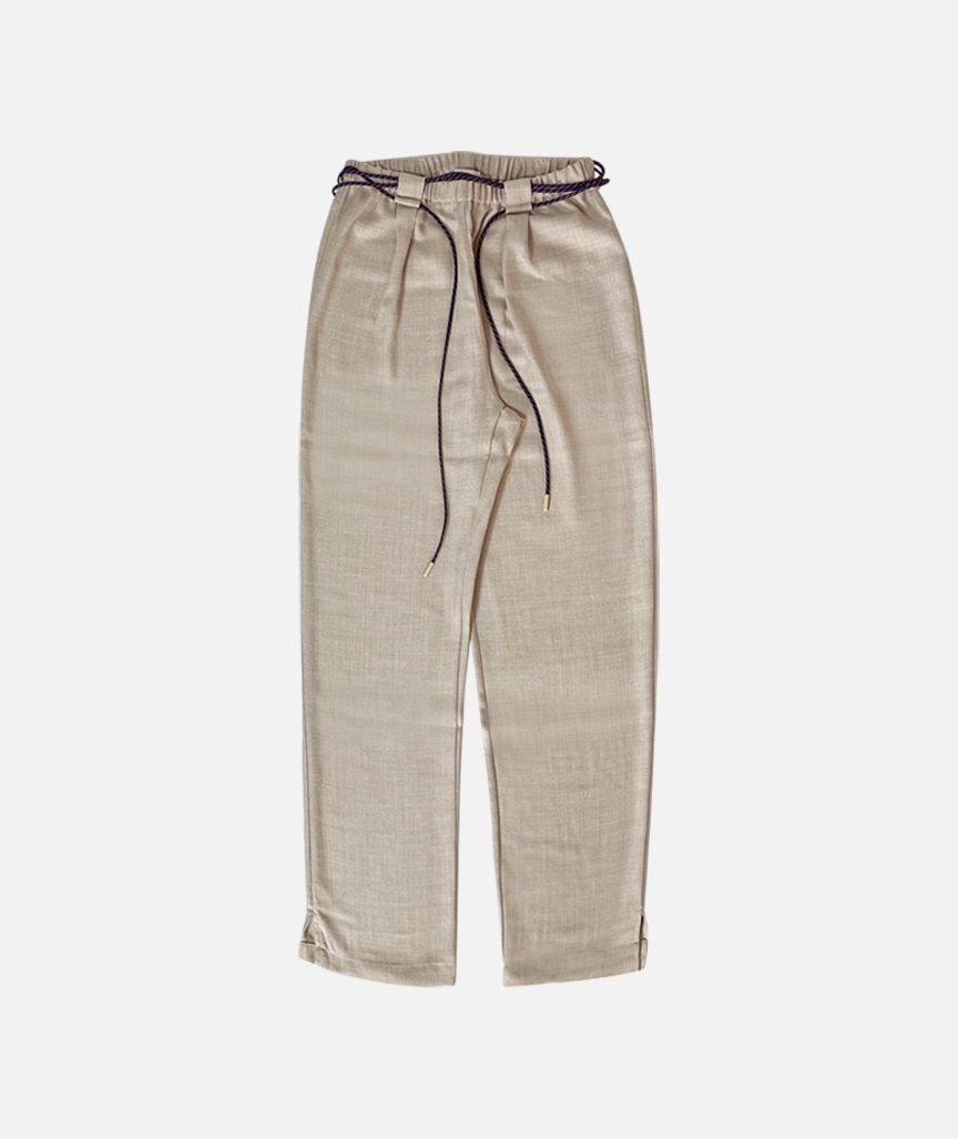 Cord Detailed Linen Trousers