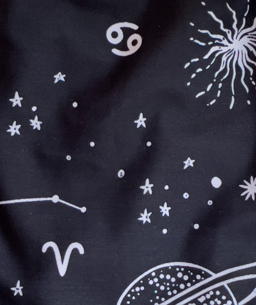 Space Babe Planet And Zodiac Sign Printed Bikini Bottom