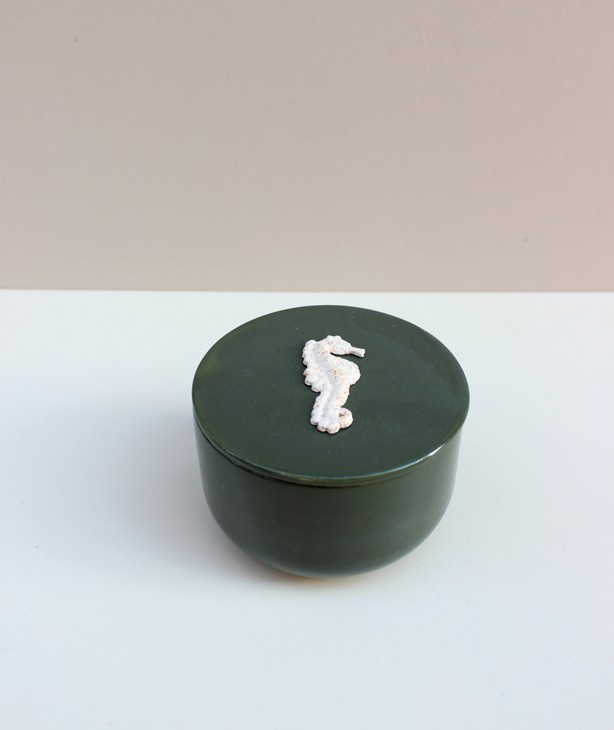 Box mit Seepferdchenfigur