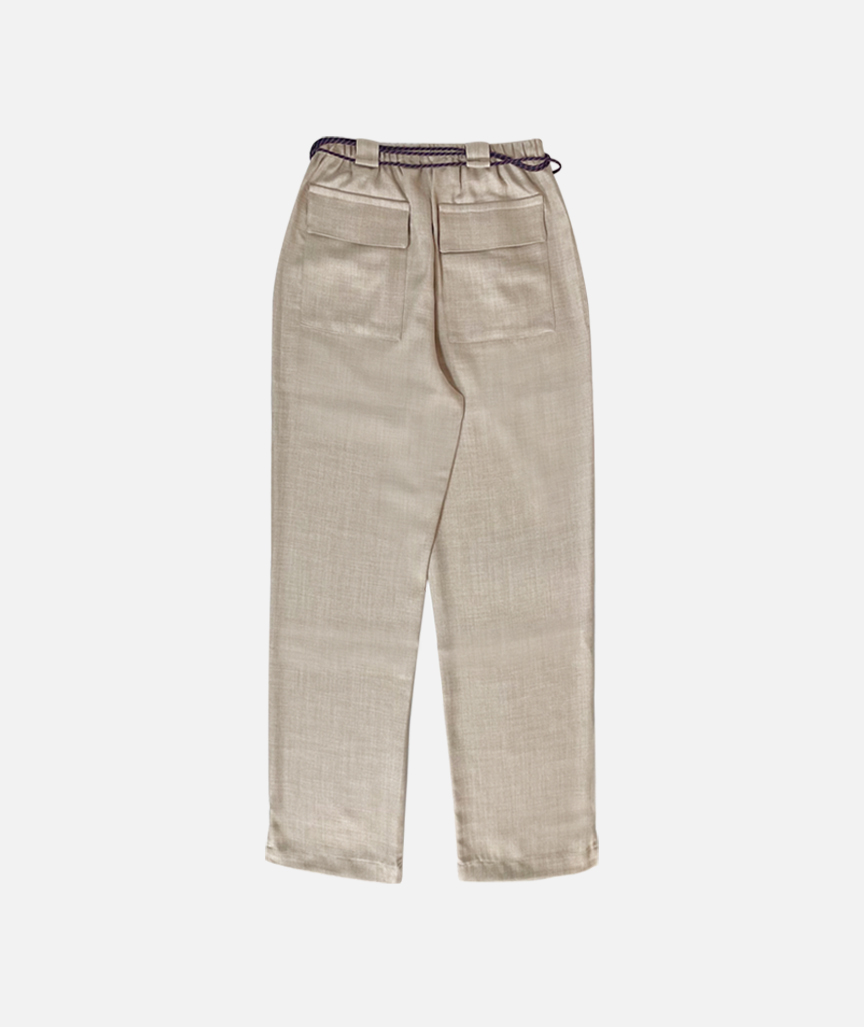 2kcm1aEE007Jmp Leinenhose mit Corddetails