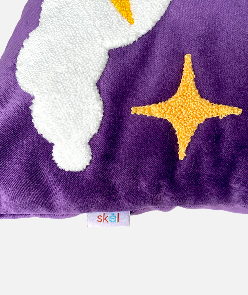 Crescent Moon Punch Needle Velvet Pillowcase 