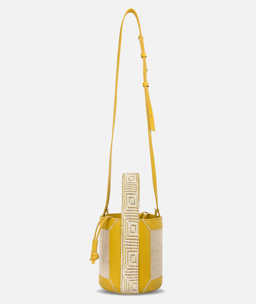 Lena Bucket Bag Mustard-Cream