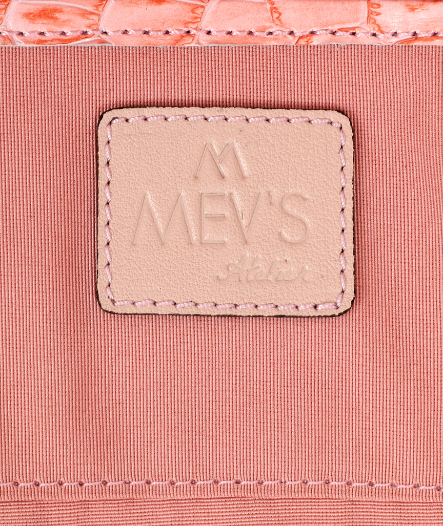 Ephron Leather Baguette Bag Purple Croc Embossed