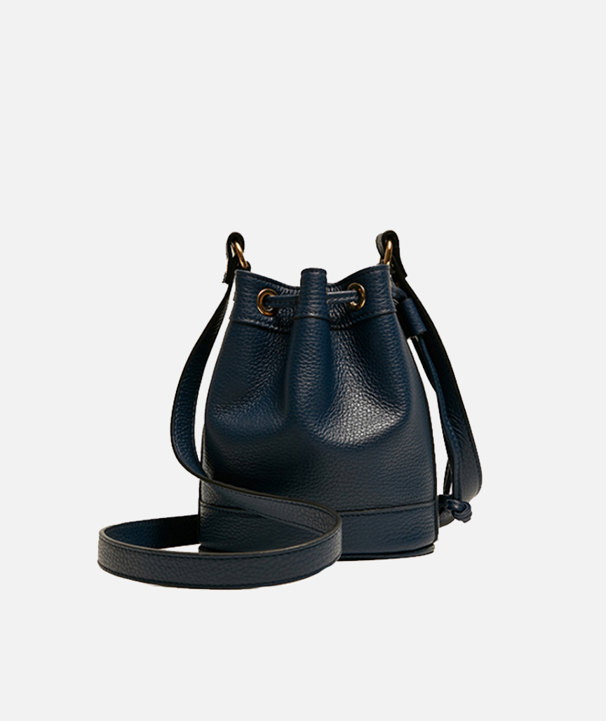 Amira Mini Bucket Bag Dark Blue