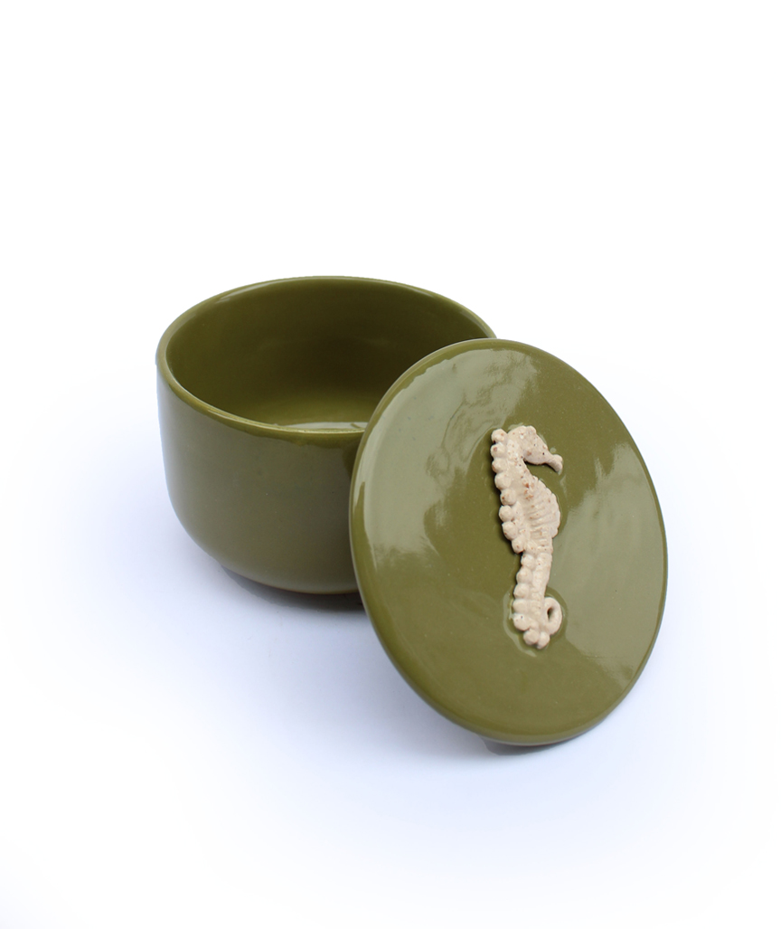 Box mit Seepferdchenfigur