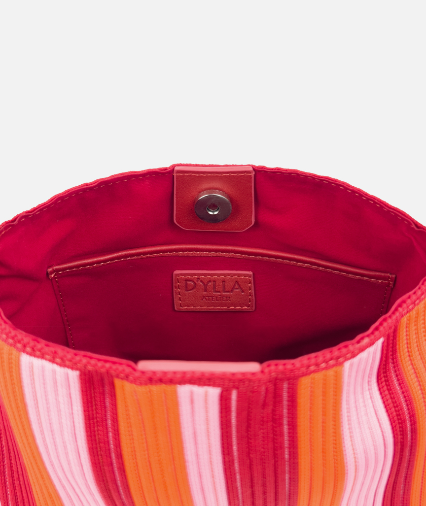 Freya Rot gestreifte Midi Tasche