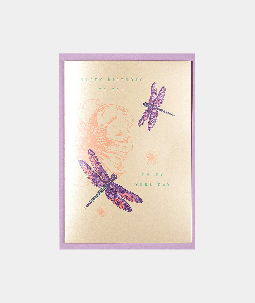 Greeting-Card_Happy-Birthday-Dragonfly_1 Herzlichen Glückwunsch Libelle - Grußkarte