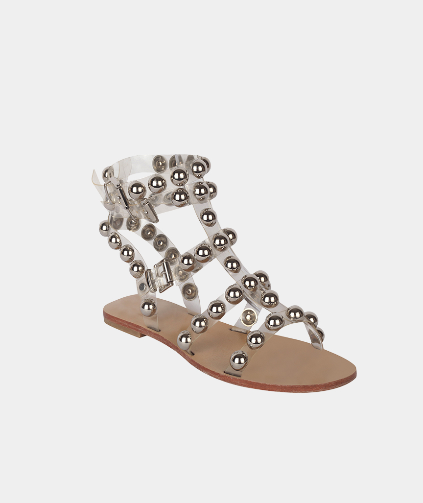 Offene Ledersandalen Shiny