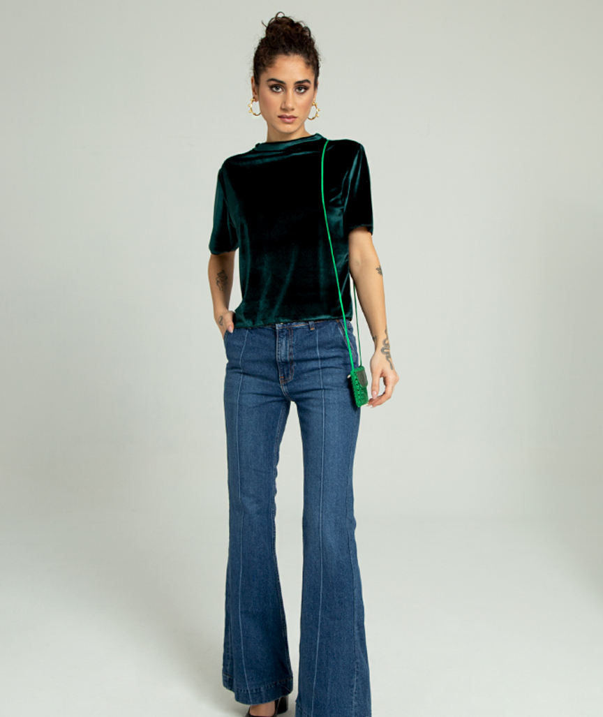 11-SMARAGD-SHORT-SLEEVE-TOP-3 Smaragd Samt-Kurzarm-Top