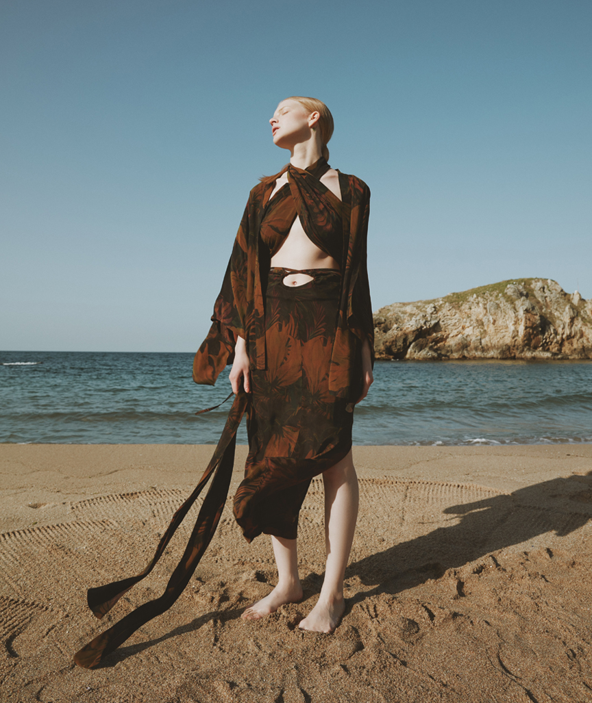 Elsa Verte Cupro Kimono