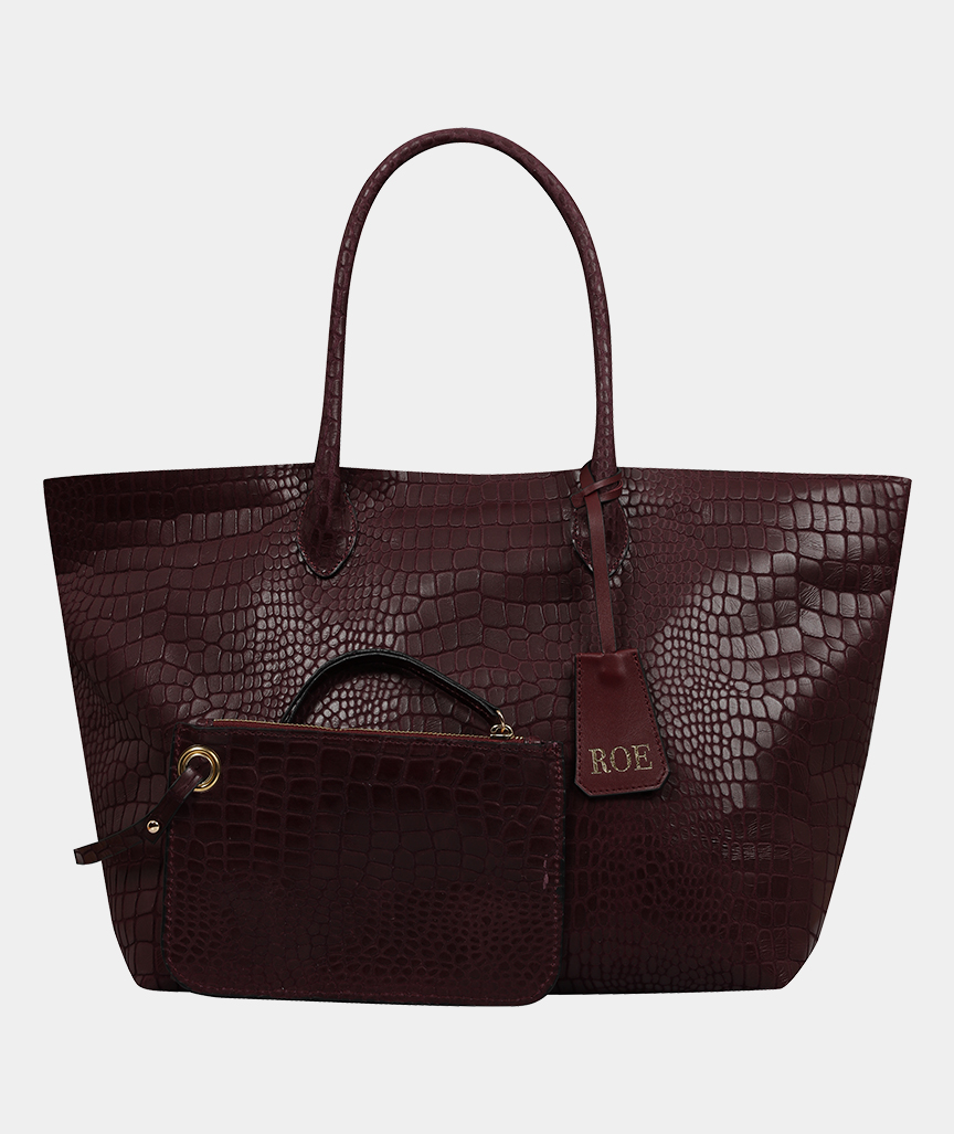 ROE_CASSA_CROCO3 Cassa Mahogany Croco Suede
