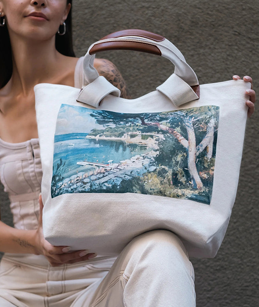 Le Soleil Schultertasche mit Print 