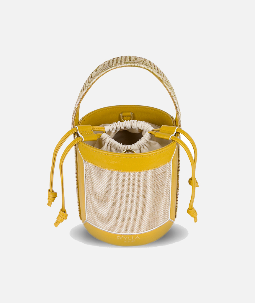 Lena Bucket Bag Mustard-Cream