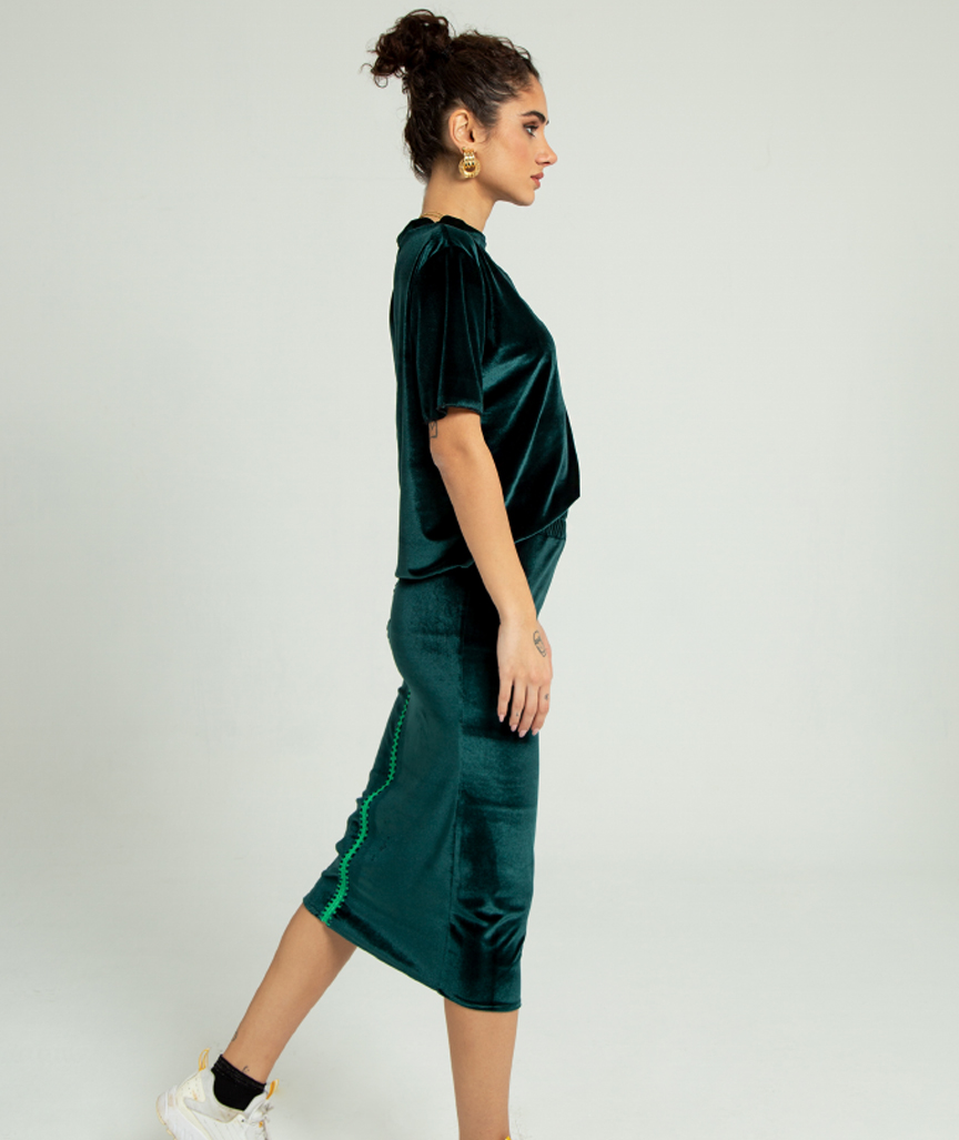 12-SMARAGD-VELVET-SKIRT-2 Smaragd Samt Rock