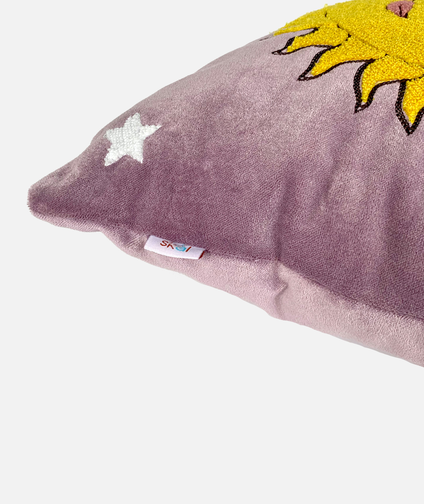 Hello Sunshine Punch Needle Velvet Pillowcase 