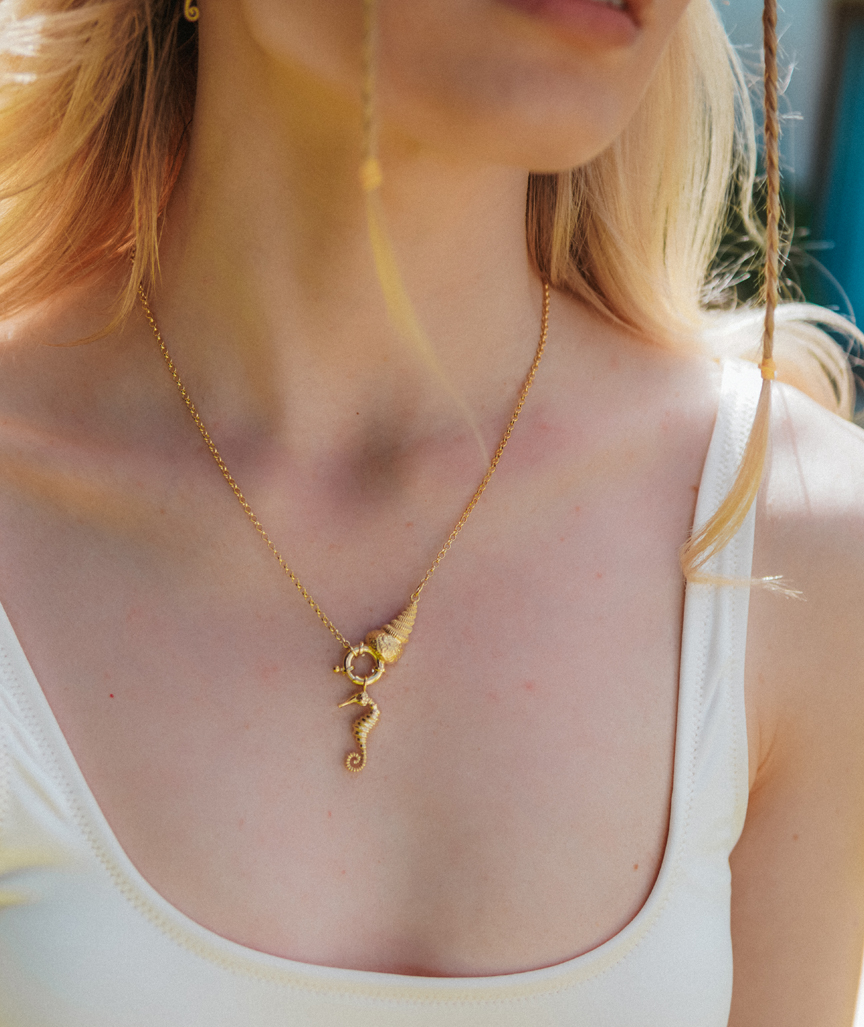 Sollen wir tanzen Halskette mit Seepferdchen Charme