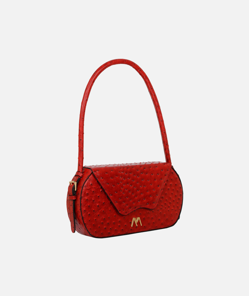 Nancy Leather Bag Red Croc Embossed