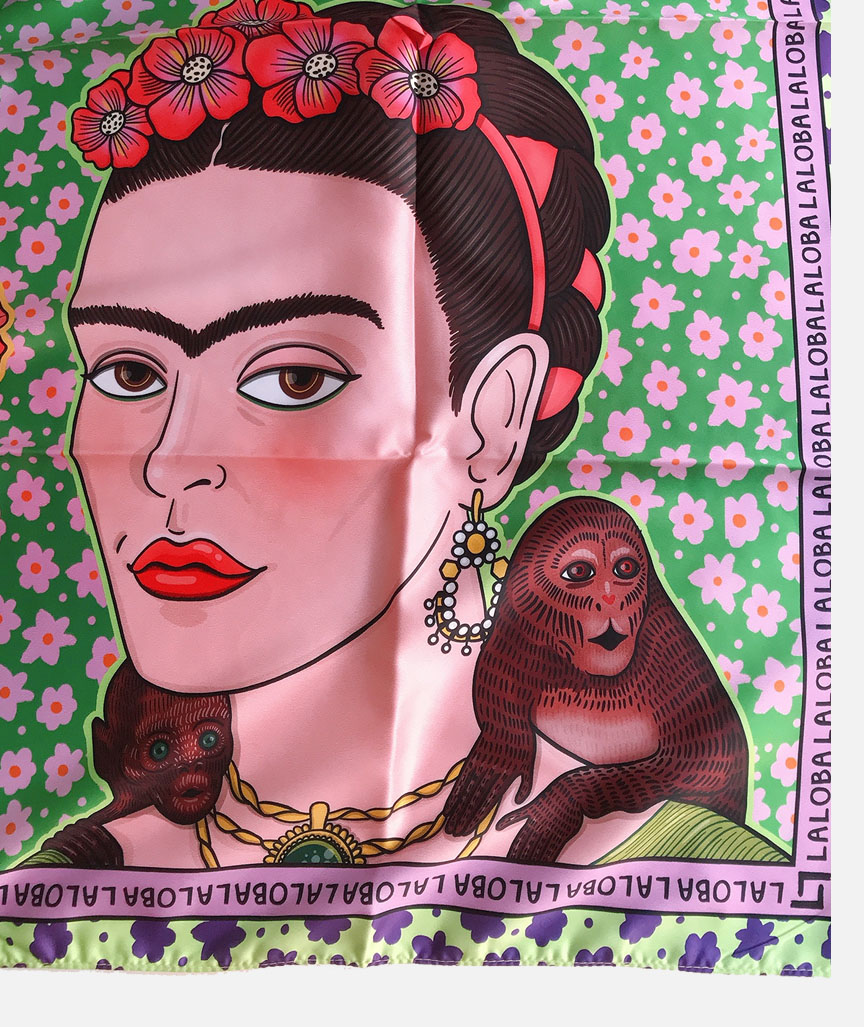 Frida Kahlo Pink Scarf
