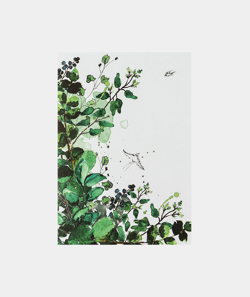 Greeting-Card_Green-Birds_1 Grüne Vögel - Grußkarte