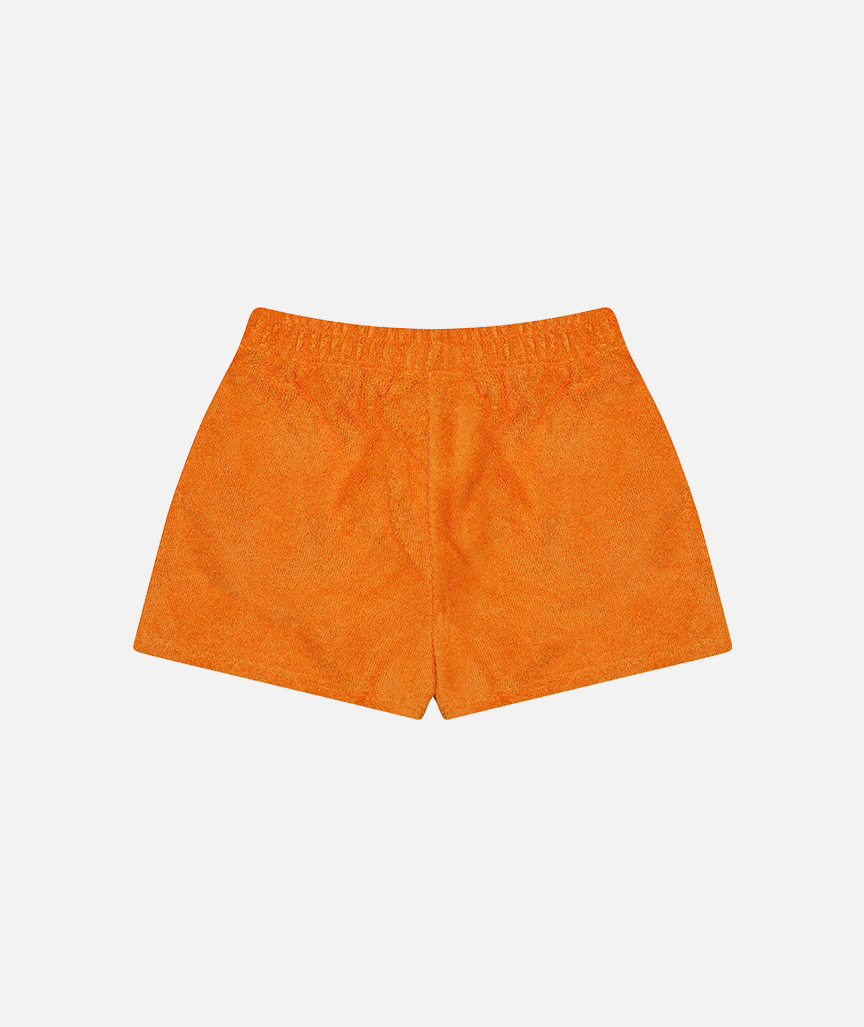 ORANGE-TERRY-SHORT-BACK Orangene Terry-Shorts