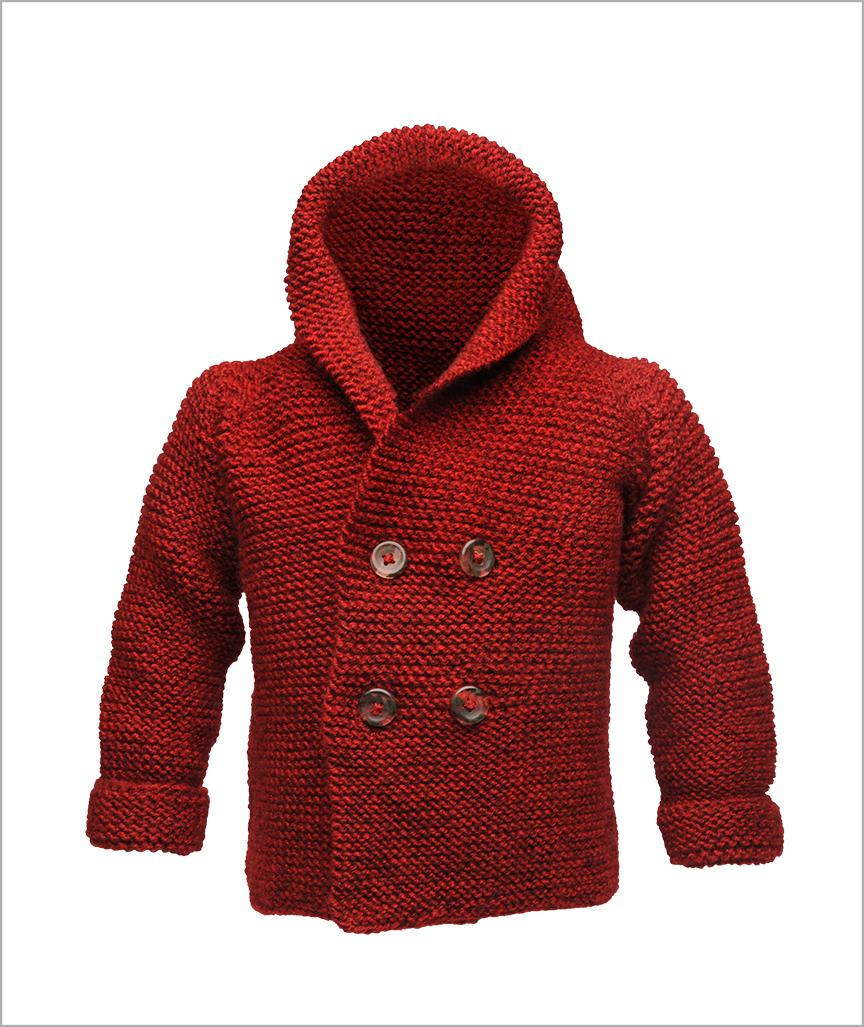 Melierte Baumwolljacke mit Kapuze